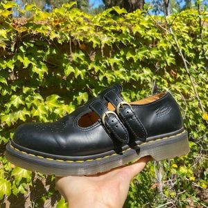 Dr martens black 8065 smooth leather Mary janes, size 10